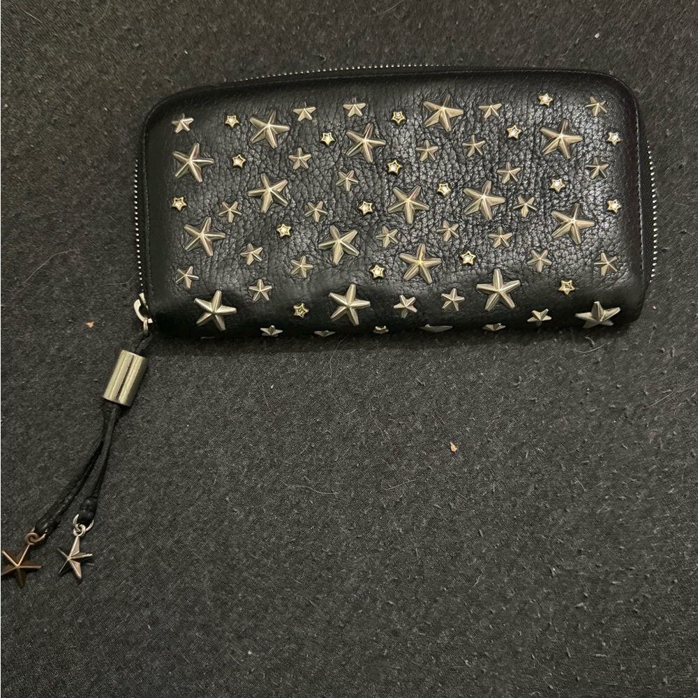 Jimmy Choo Black Star-Studded Wallet